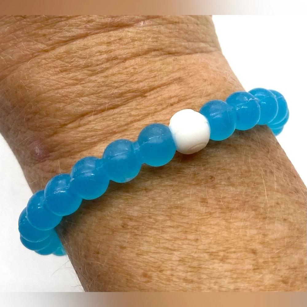 LOKAI Medium Translucent Blue Water Cause Bangle Bracelet Boho Y2K Summer Beach - Picture 4 of 6